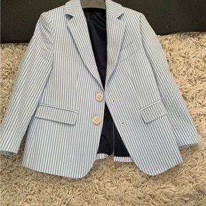 VGU Vineyard Vines Seersucker Blazer Lt Blue and White Size 3T